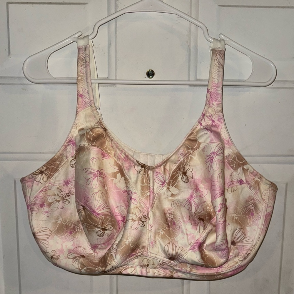 Breezies Bra White Floral Wireless Unlined